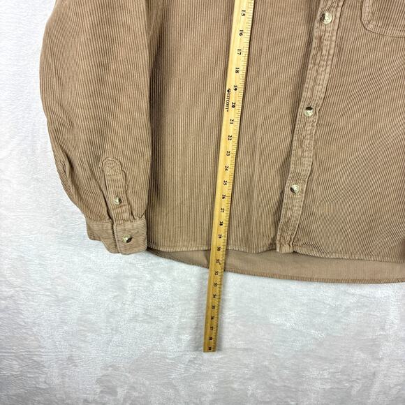 Urban Outfitters Corduroy Shirt Mens M Beige Khaki Heavyweight Thick Wale Preppy - Picture 5 of 10